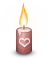 Kerze rost Herz