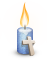 Kerze blau Kreuz christlich