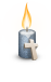 Kerze dunkelblau Kreuz christlich