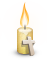 Kerze gelb Kreuz christlich