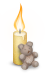 Kerze gelb Teddy