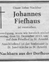 Gedenkseite für Johannes Fiefhaus