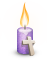 Kerze flieder Kreuz christlich