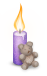 Kerze flieder Teddy