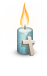 Kerze türkis dunkel Kreuz christlich