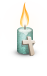 Kerze türkis hell Kreuz christlich