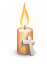 Kerze orange Kreuz christlich