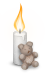 Kerze weiss Teddy