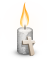 Kerze hellgrau Kreuz christlich