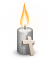 Kerze grauKreuz christlich