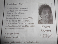 Elvira Förster 70