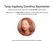 Tanja Ingeborg Dorothea Baumeister 1